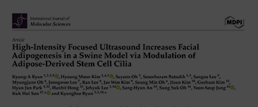Byun, K.-A.; Kim, H.M.; Oh, S.; Batsukh, S.; Lee, S.; Oh, M.; Lee, J.; Lee, R.; Kim, J.W.; Oh, S.M.; et al. High-Intensity Focused Ultrasound Increases Facial Adipogenesis in a Swine Model via Modulation of Adipose-Derived Stem Cell Cilia. Int. J. Mol. Sc