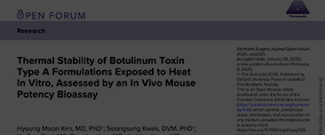 Hyoung Moon Kim, Seongsung Kwak, Yu Sun Choi, Dongkyu Lee, Jin-Hee Kwon, Hyo-San Jung, Thermal Stability of Botulinum Toxin Type A Formulations Exposed to Heat In Vitro, Assessed By an In Vivo Mouse Potency Bioassay, Aesthetic Surgery Journal Open Forum, 